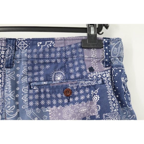 LUCKY BRAND Shorts Mens 34 W36 Bandana Flat Front 7" Lightweight chino pockets - Picture 5 of 13